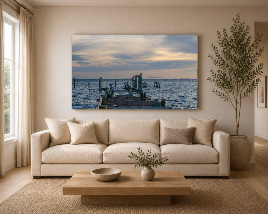 Room mockup with 40x60 print hanging on the wall
